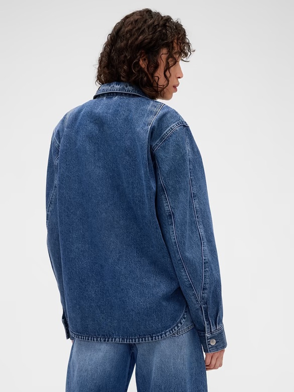 NWT GAP X Victoria Beckham Denim zip shirt Jacket Sz XS - Picture 3 of 5